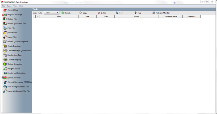 SOLIDWORKS Task Scheduler